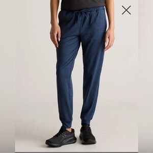 Quince Flowknit Mid-Rise Jogger Large in Heather Navy